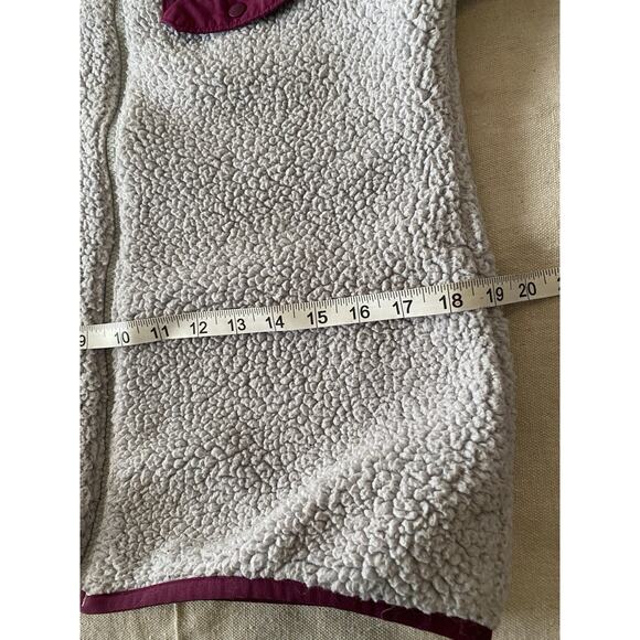 Columbia Fleece Jacket Womens Small Grey Maroon Trim Fuzzy Athletic Sweatshirt - Picture 11 of 14